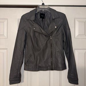 Forever 21 gray leather jacket size medium